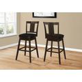 Bar Stool / Set Of 2 / Swivel / Bar Height / Wood / Pu Leather Look / Brown / Black / Transitional - Monarch Specialties I 1230