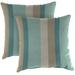 "Outdoor 18"" Accessory Throw Pillows, Set of 2- Sunbrella GETAWAY MIST GLEN RAVEN - Jordan Manufacturing 9950PK2-3576H"