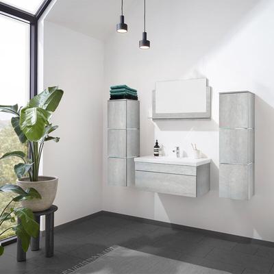 Badmöbel Komplettset wangerooge big Farbe: Grau, Größe: xl Badmöbel Möbel Bad Möbelset - Home Deluxe Image