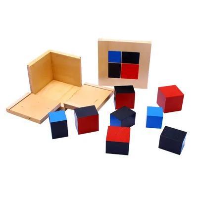 Cube mathématique en bois Montessori pour enfants jouets d'apprentissage matériaux mathématiques