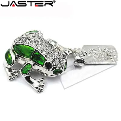 JASTER-Clé USB 2.0 haute vitesse en forme de grenouille métallique support à mémoire de 16 Go 32 Go
