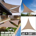 Voile d'ombrage triangulaire en Polyester kaki imperméable abri solaire d'extérieur Camping