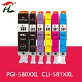 Cartouche d'encre 6PK pour CANON Pixma TR7550 TR8550 TS6150 TS6151 TS8150 TS8151 TS8Element, compatible PGI580 580média CLI 581 média