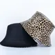 Chapeau de poisson imprimé léopard en PU pour hommes et femmes chapeau de voyage en plein air
