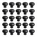 Boshen Mushroom Brushed Kitchen Cabinet Knob Pull Hardware Closet CupboardSet Of 25 Metal in Black | 1 D in | Wayfair 09FTK0008ABK