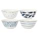 Lenox 20 oz. 4 Piece All Purpose Cereal Bowl Set Porcelain China/Ceramic in Blue/White/Yellow | 2.75 H x 6 W in | Wayfair 890195