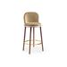 Marie Burgos Design Alma Counter & Bar Stool Wood/Upholstered/Velvet in Yellow/Brown | 39 H x 18 W x 20 D in | Wayfair SQ4094586