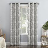Sun Zero Parrish Distressed Grid Thermal Extreme 100% Blackout Grommet Curtain Panel Metal in Gray | 84 H x 40 W in | Wayfair WF-2E9EHE0