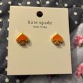 Kate Spade Jewelry | Coral Pink Kate Spade Logo Earrings Nwt | Color: Gold | Size: Os
