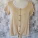 Anthropologie Tops | Anthro W5 Concepts Tie Front Top Size Large | Color: White/Yellow | Size: L