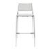 Nuevo Aaron Bar & Counter Stool Upholstered/Leather/Metal/Faux leather in White | 37.5 H x 17 W x 19.3 D in | Wayfair HGBO180