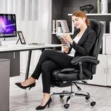 Inbox Zero McMahon Ergonomic Executive Chair Upholstered, Metal in Black/Brown | 45 H x 27 W x 27 D in | Wayfair 94706E3E79424A1DBE7869A969737A83
