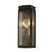 Darby Home Co Leftwich Astral Bronze 2 - Bulb 17.25" H Seeded Glass Outdoor Wall Lantern Glass/Metal in Brown | 17.25 H x 6 W x 4.875 D in | Wayfair