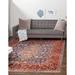 Blue/Orange 90 x 0.16 in Area Rug - Bungalow Rose Oriental Navy/Red/Orange Area Rug Chenille | 90 W x 0.16 D in | Wayfair