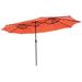 Arlmont & Co. Eveleth 180" x 108" Rectangular Lighted Market Umbrella Metal in Orange | 98.4 H x 184.8 W x 110.4 D in | Wayfair