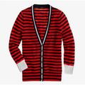 J. Crew Sweaters | J. Crew Stripe Gauze Cardigan Orange Red Medium | Color: Blue/Orange | Size: M