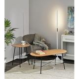 Corrigan Studio® Douglasdale Coffee Table w/ Storage Wood/Metal in Black/Brown | 17.5 H x 39.25 W x 17.625 D in | Wayfair