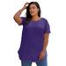 Plus Size Women's Crisscross-Back Ultimate Tunic by Roaman's in Midnight Violet (Size 30/32) Long Shirt