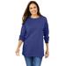 Plus Size Women's Perfect Long-Sleeve Crewneck Tee by Woman Within in Ultra Blue (Size 3X) Shirt