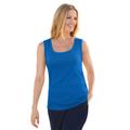 Plus Size Women's Rib Knit Tank by Woman Within in Bright Cobalt (Size 2X) Top