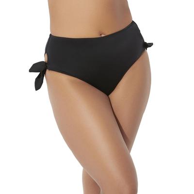 Plus Size Women's Bow High Waist Brief by Swimsuits For All in Black (Size 14)