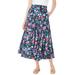 Plus Size Women's Knit Panel Skirt by Woman Within in Multi Blossom (Size 2X) Soft Knit Skirt