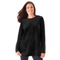 Plus Size Women's Plush Velour Tunic Sweatshirt by Woman Within in Black (Size 3X)