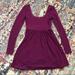 Free People Dresses | Free People Purple Metallic Square Neck Mini Dress | Color: Purple | Size: S