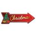 SignMission Removable-999915_Christmas Arrow Removable Decal Funny Home Décor 30" Wide /Acrylic in Green/Red/Yellow | 12 H x 36 W x 1 D in | Wayfair