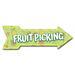 SignMission Decal-999858_Fruit Picking Arrow Decal Funny Home Décor 24" Wide Plastic/Acrylic in Green/White/Yellow | 10 H x 30 W x 1 D in | Wayfair