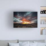 Ebern Designs Sunset In Arizona - Wrapped Canvas Graphic Art Canvas, Wood in Black/Orange | 12 H x 19 W x 2 D in | Wayfair