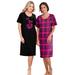 Plus Size Women's 2-Pack Short-Sleeve Sleepshirt by Dreams & Co. in Black Hearts (Size 3X/4X) Nightgown