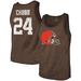 Men's Majestic Threads Nick Chubb Brown Cleveland Browns Name & Number Tri-Blend Tank Top