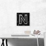 ARTCANVAS Modern Black White Alphabet Letter N - Wrapped Canvas Textual Art Print Canvas, Wood in Black/Gray/White | 12 H x 12 W x 0.75 D in | Wayfair