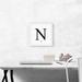 ARTCANVAS Modern Black & White Gray Serif Alphabet Letter N - Wrapped Canvas Textual Art Print Canvas, in Black/White | Wayfair ACIALP318-1L-12x12