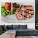 ARTCANVAS Asparagus & Steak Diner Restaurant - 3 Piece Wrapped Canvas Photograph Print Set Canvas in Brown/Green/Orange | Wayfair OPEPHO25-3L-90x60