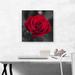 ARTCANVAS Red Rose Flower in Garden - Wrapped Canvas Graphic Art Print Canvas, Wood in Gray/Red | 18 H x 18 W x 0.75 D in | Wayfair