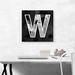 ARTCANVAS Modern Black White Alphabet Letter W - Wrapped Canvas Textual Art Print Canvas, Wood in Black/Gray/White | 18 H x 18 W x 0.75 D in | Wayfair