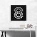 ARTCANVAS Modern Black White Alphabet Number 8 Eight Numeral - Wrapped Canvas Textual Art Print Canvas, in Black/Gray/White | Wayfair