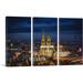 ARTCANVAS Cologne Cathedral in Germany - 3 Piece Wrapped Canvas Photograph Print Set Metal in Blue | 40 H x 60 W x 0.75 D in | Wayfair