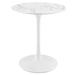 Lippa Oval Artificial Marble Dining Table by Modway Metal in White | 29.5" H x 27.5" L x 27.5" W | Wayfair EEI-1128-WHI