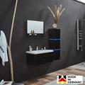 Home Deluxe - Badmöbel-Set - wangerooge big Schwarz - Large - inkl. Waschbecken und komplettem