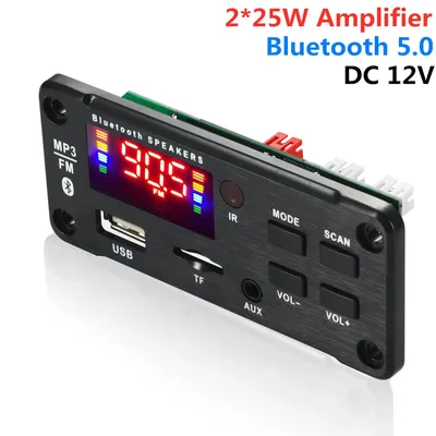 Carte décodeur lecteur MP3 12V Bluetooth 5.0 amplificateur 50W mains libres Module Radio FM pour