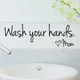 Autocollants muraux de salle de bain espagnol français allemand néerlandais lavez vos mains