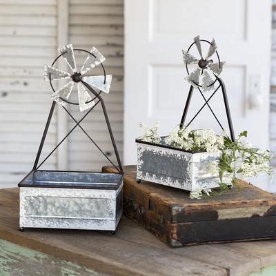 Set of Two Windmill Planters - CTW Home Collection 530191