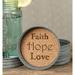 Mason Jar Lid Coaster - Faith Hope Love - Box of 4 - CTW Home Collection 370150T