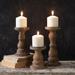 Set of Three Wooden Pillar Candle Holders - CTW Home Collection 440101