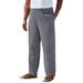 Men's Big & Tall Elastic Waist Gauze Cotton Pants by KS Island in Steel (Size 5XL)