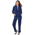 Plus Size Women's 2-Piece Velour Hoodie Set by Woman Within in Evening Blue (Size 18/20) Sweatsuit