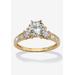 Women's Yellow Gold over Sterling Silver Engagement Ring Cubic Zirconia (2 1/7 cttw TDW) by PalmBeach Jewelry in Silver (Size 8)